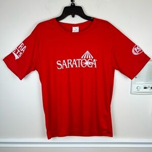 Saratoga Race Track Jersey Red Unisex Men’s/Women’s Size Medium NYRA/Fox Bets